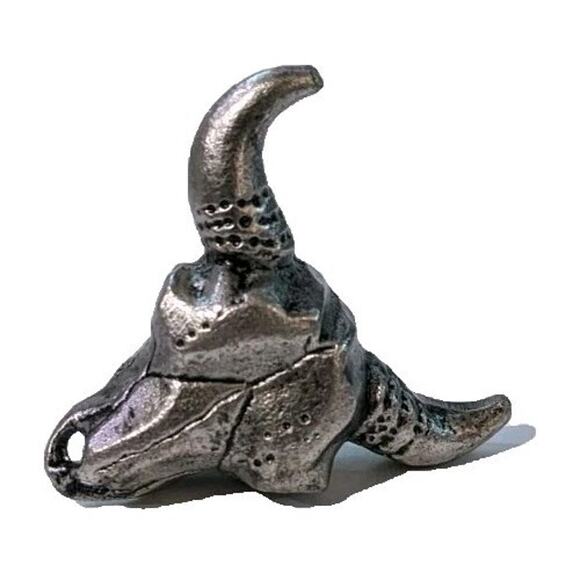 Bull Skull Pewter Knob Handle Western Decor Drawer Pull Hardware Southwest - Picture 3 of 5